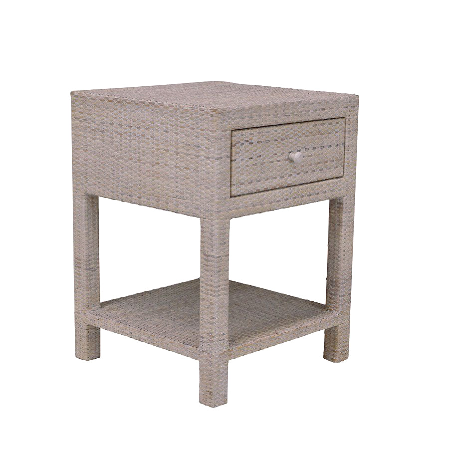 White Wash Bedside Table