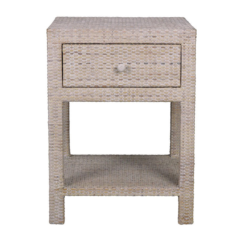White Wash Bedside Table